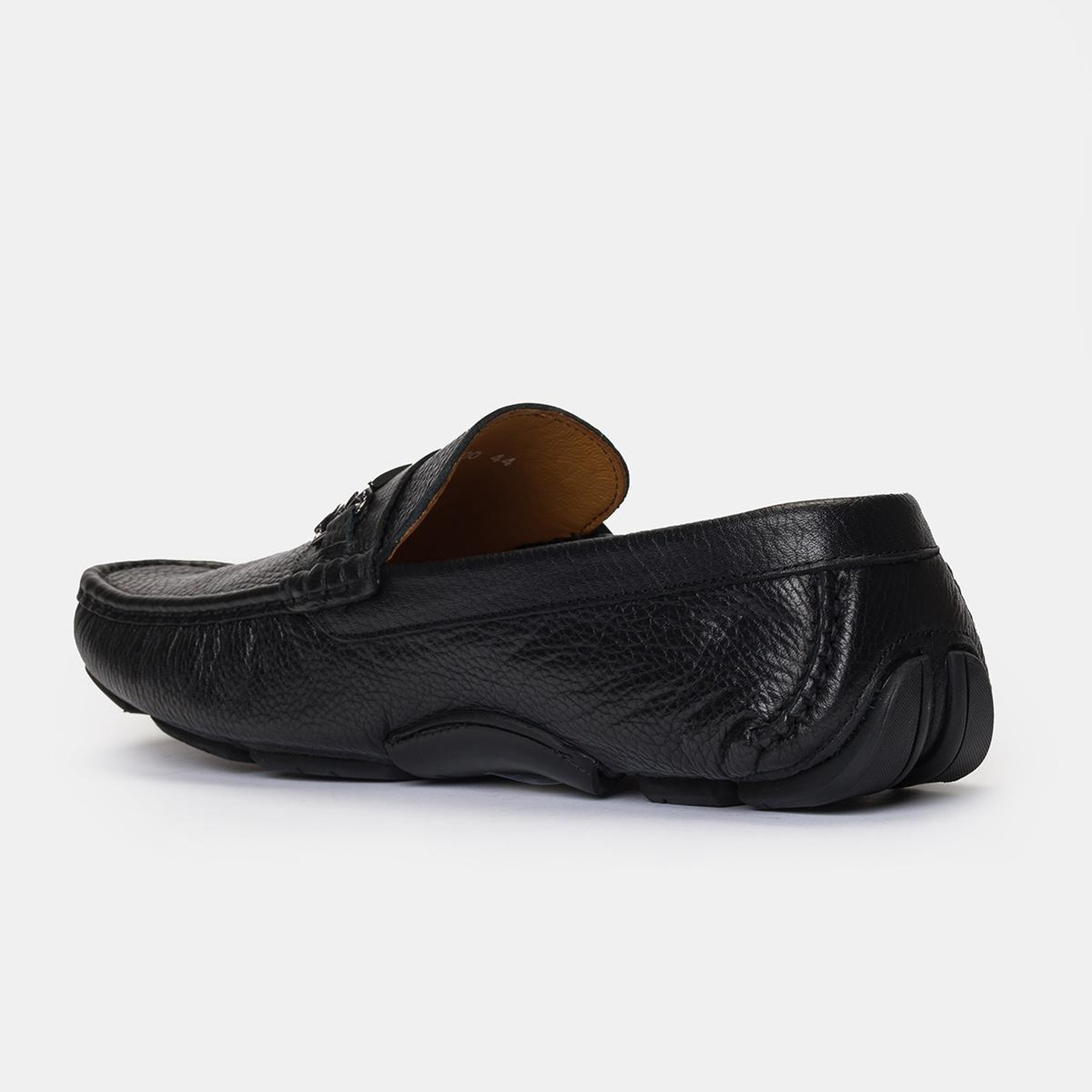 Erkek Siyah Deri Tokalı Loafer