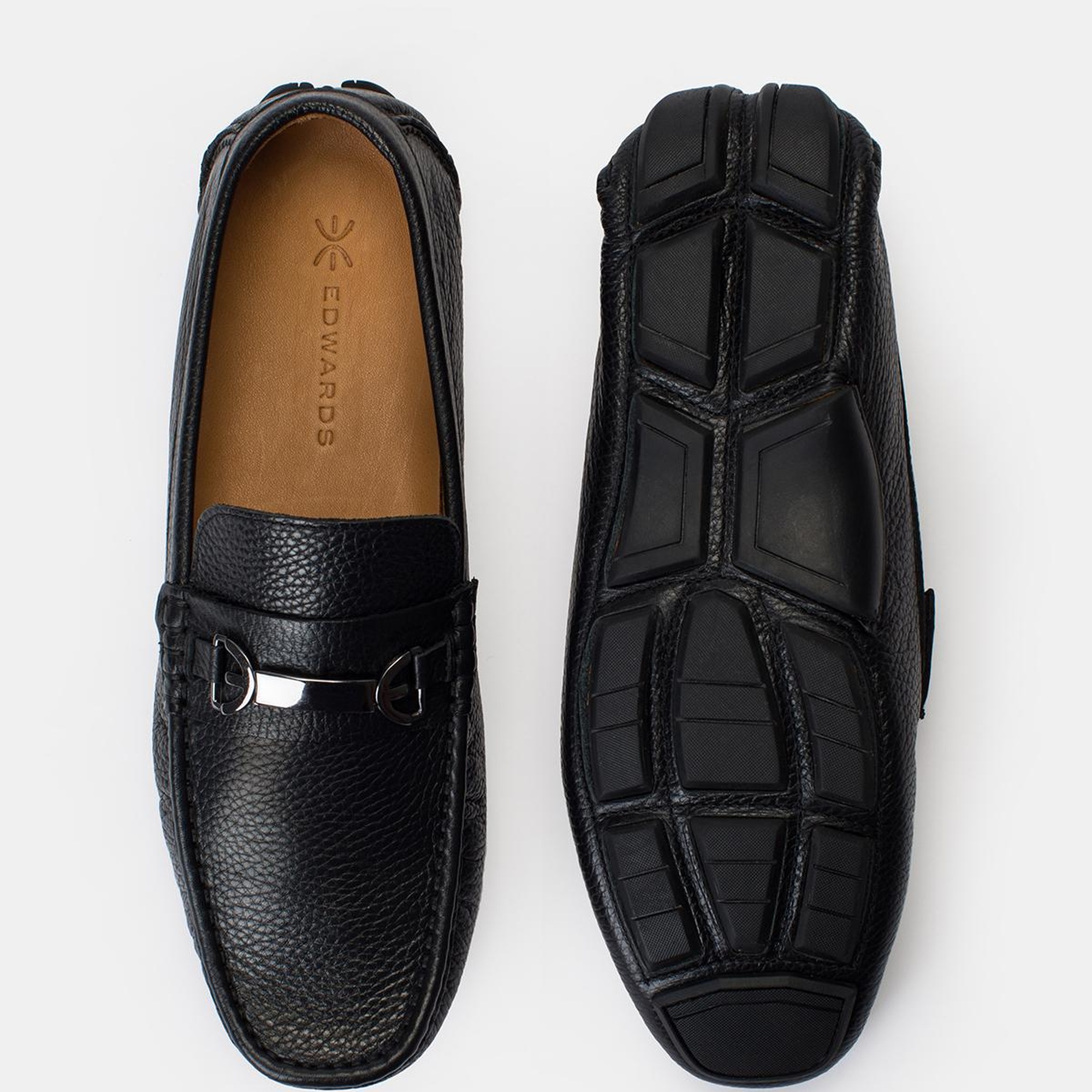 Erkek Siyah Deri Tokalı Loafer