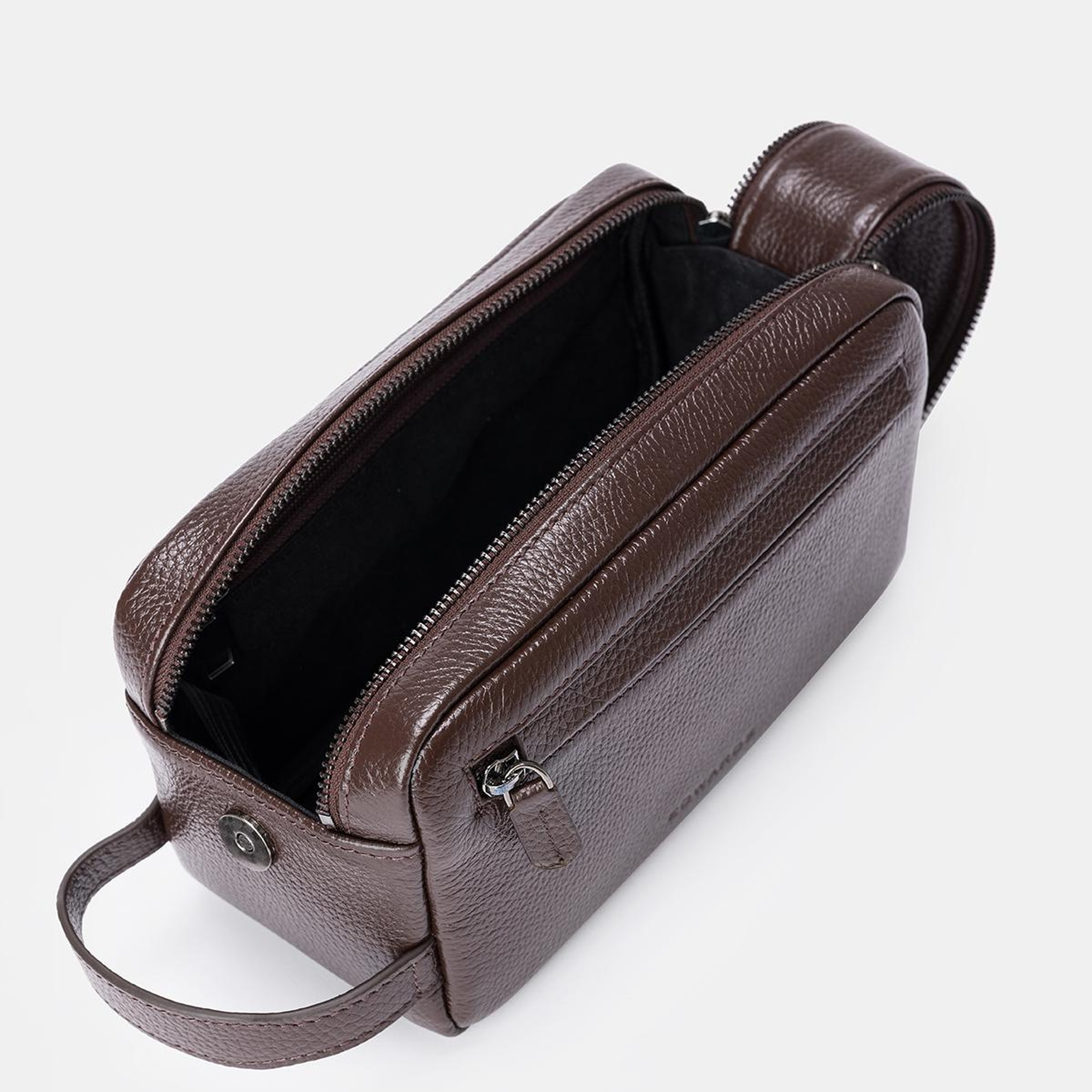 Erkek Kahverengi Deri Kozmetik Çantası