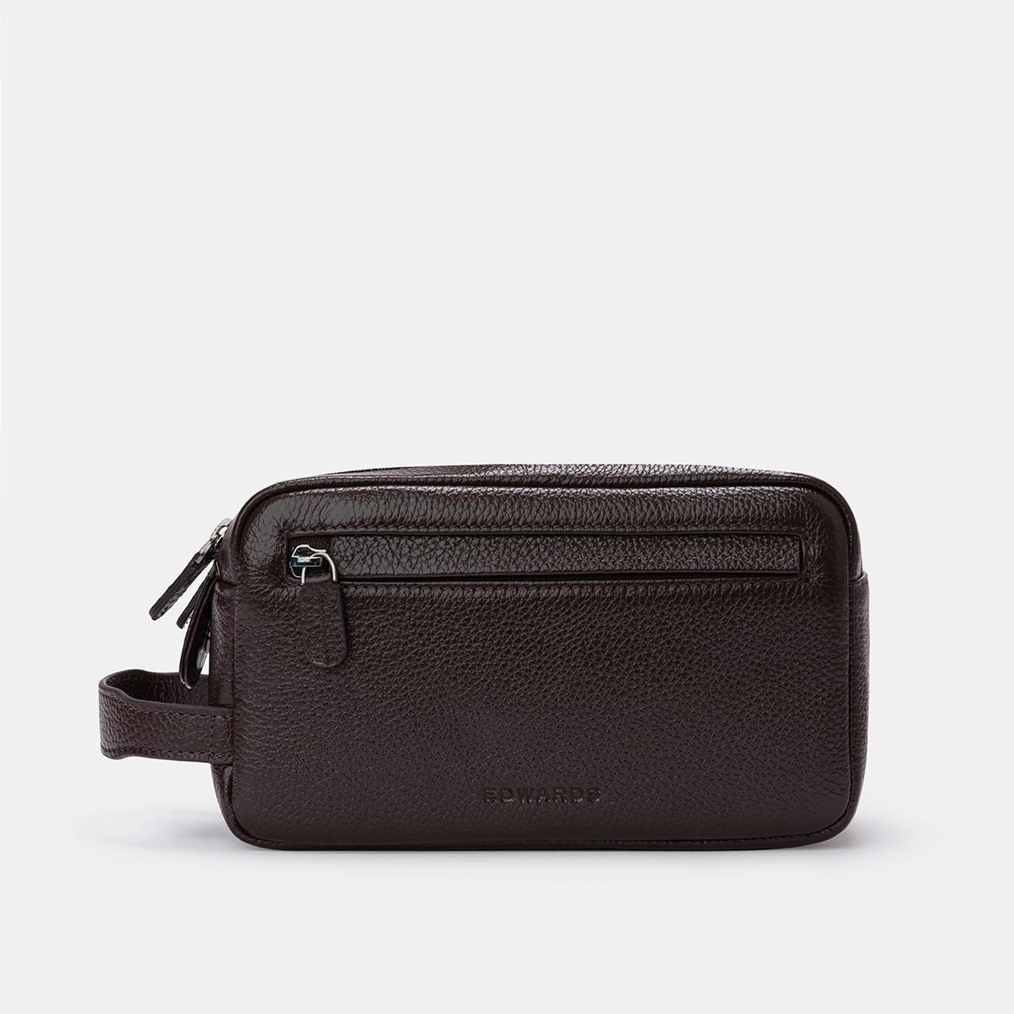 Erkek Kahverengi Deri Kozmetik Çantası