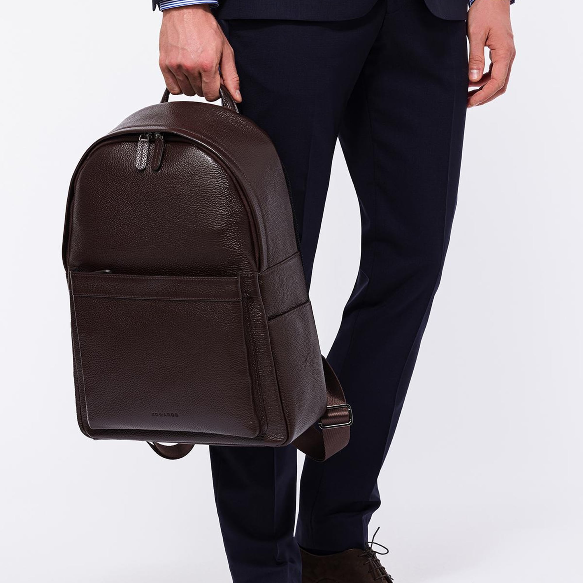 Erkek Kahverengi Deri Sırt Çantası