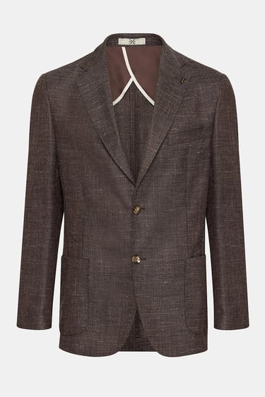  Erkek Kahverengi Vitale Barberis Yün Spor Ceket