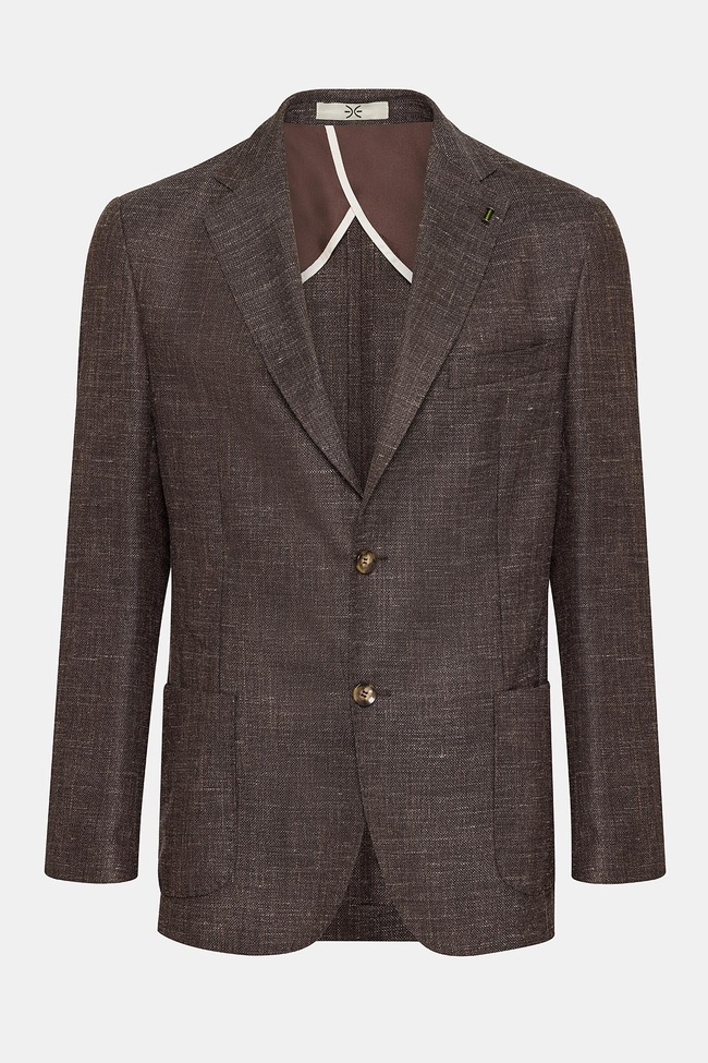  Erkek Kahverengi Vitale Barberis Yün Spor Ceket