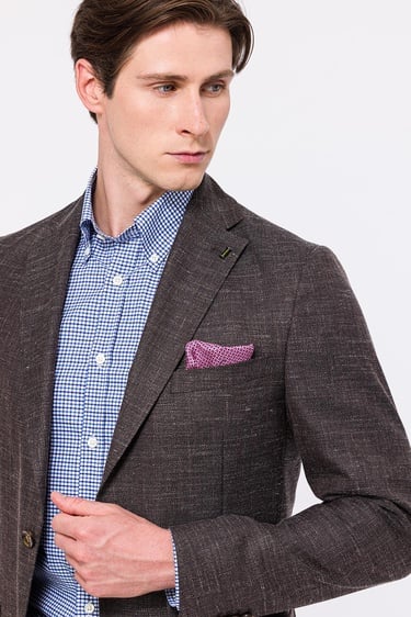  Erkek Kahverengi Vitale Barberis Yün Spor Ceket