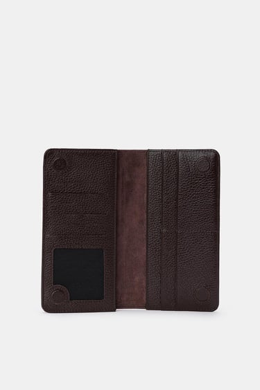  Erkek Kahverengi Deri Telefon Cepli Cüzdan