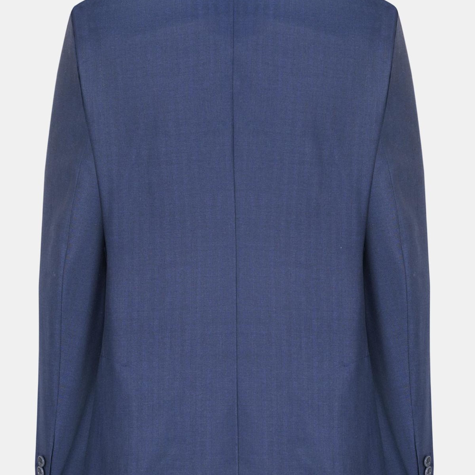 Erkek Lacivert Loro Piana Kumaşıyla Üretilmiş Yün İpek Keten Karışımlı Ceket