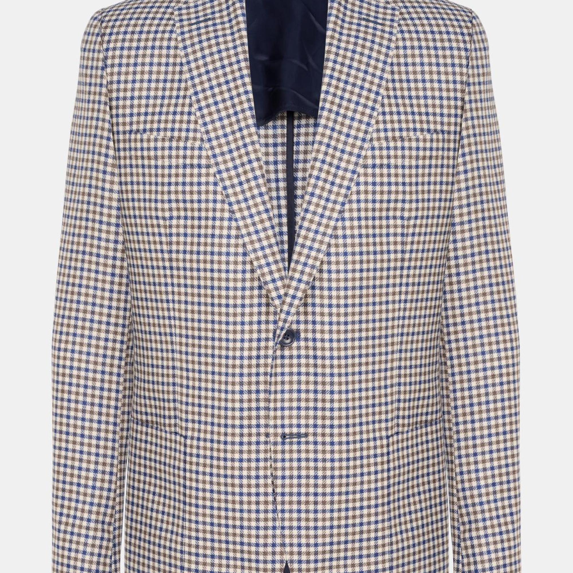 Erkek Bej Loro Piana Kumaşıyla Üretilmiş Kaşmir İpek Karışımlı Ceket