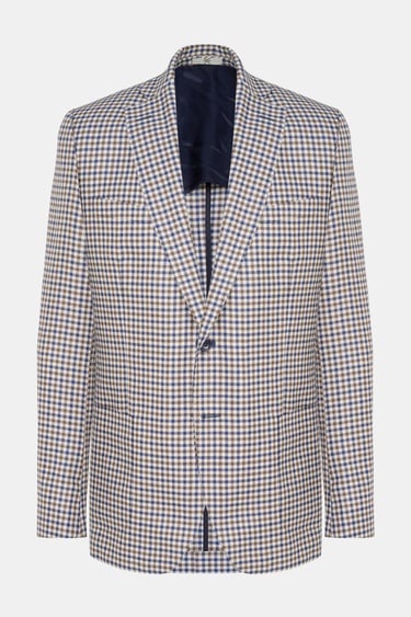  Erkek Bej Loro Piana Kumaşıyla Üretilmiş Kaşmir İpek Karışımlı Ceket