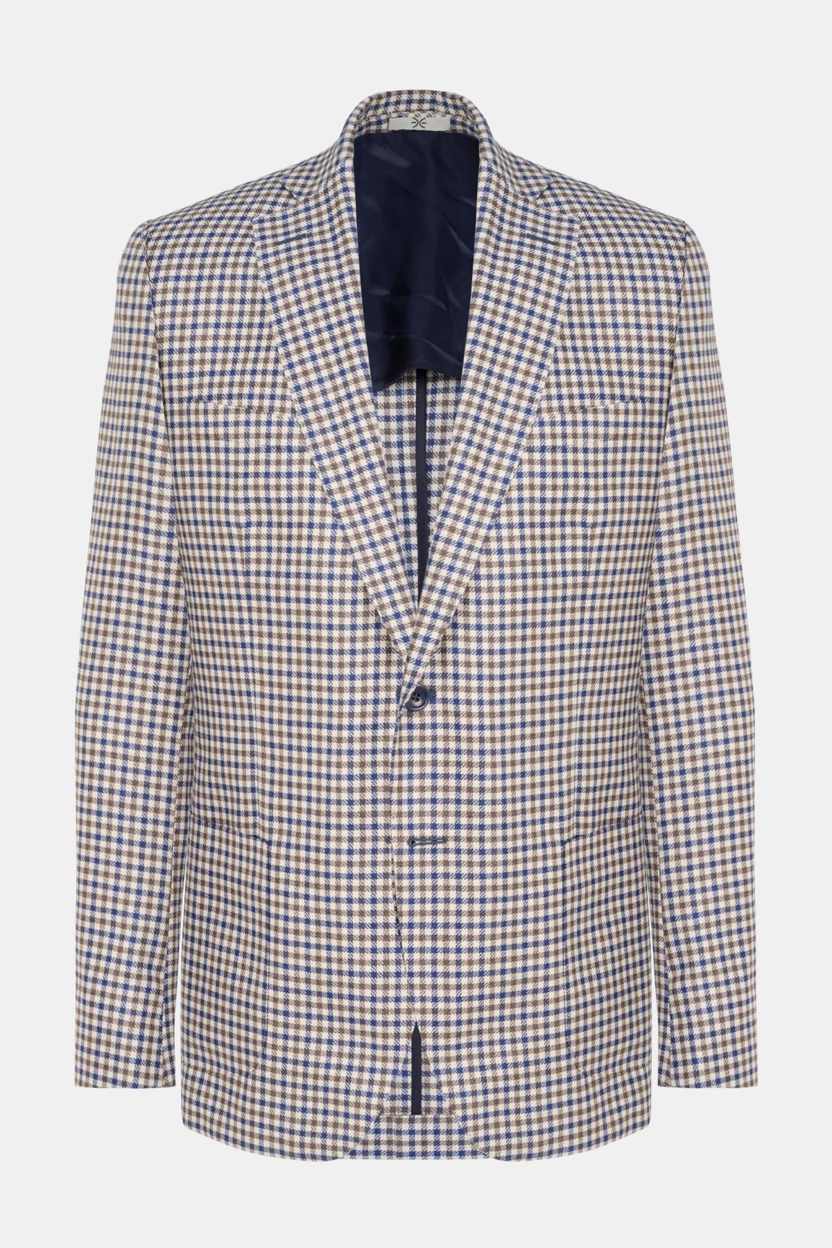  Erkek Bej Loro Piana Kumaşıyla Üretilmiş Kaşmir İpek Karışımlı Ceket