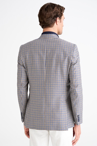  Erkek Bej Loro Piana Kumaşıyla Üretilmiş Kaşmir İpek Karışımlı Ceket