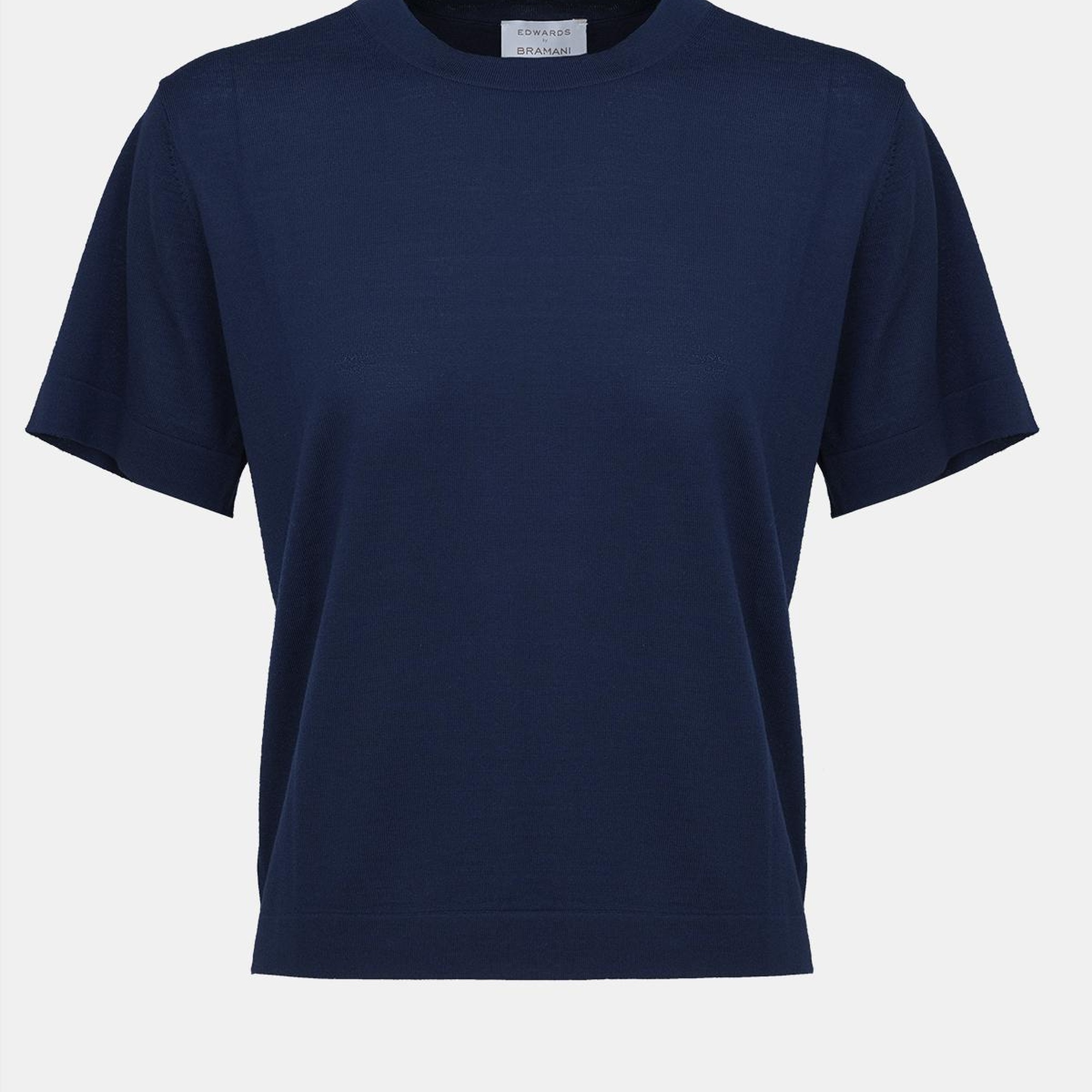 Kadın Lacivert Yün Kısa Kollu Kazak