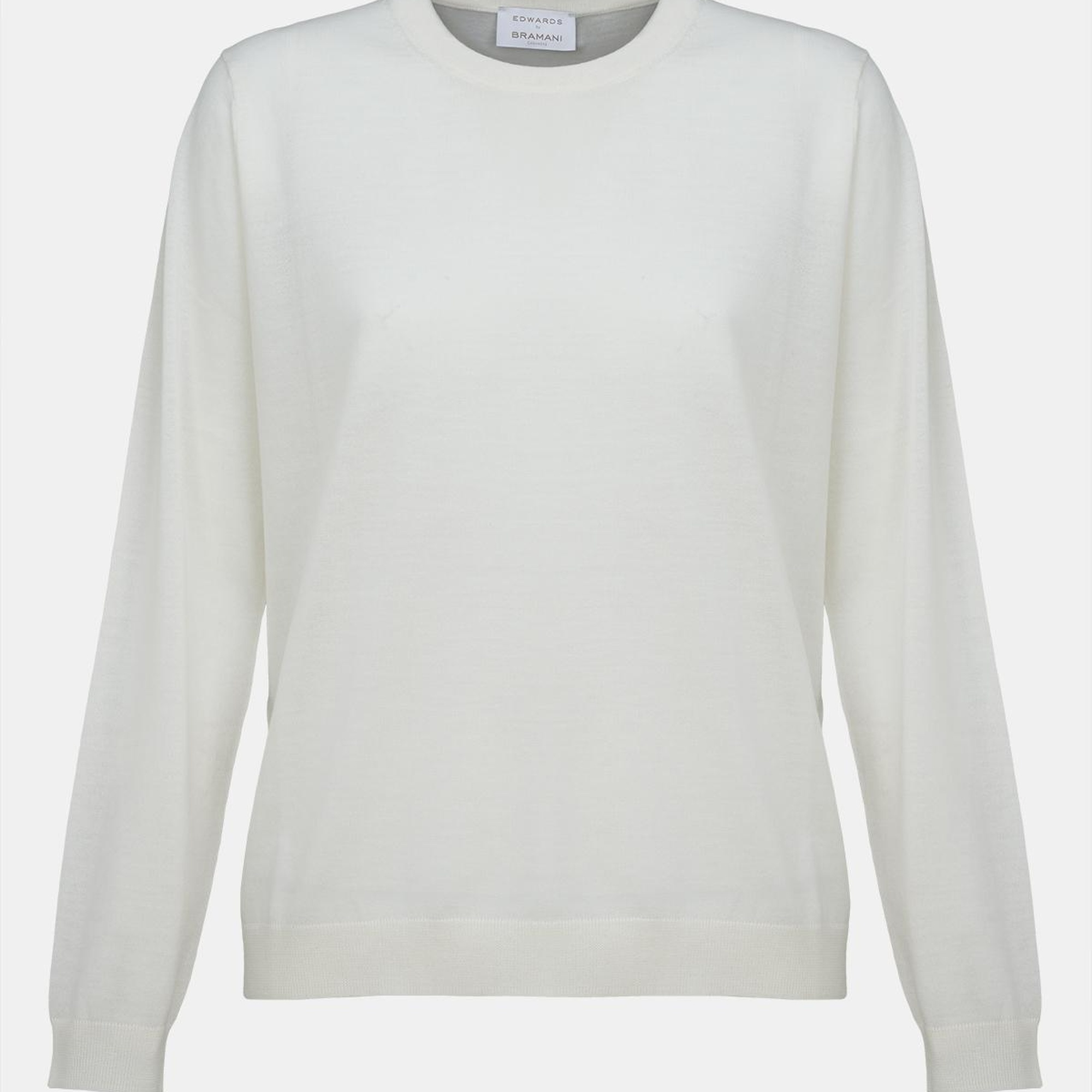 Kadın Beyaz Yün Bisiklet Yaka Kazak