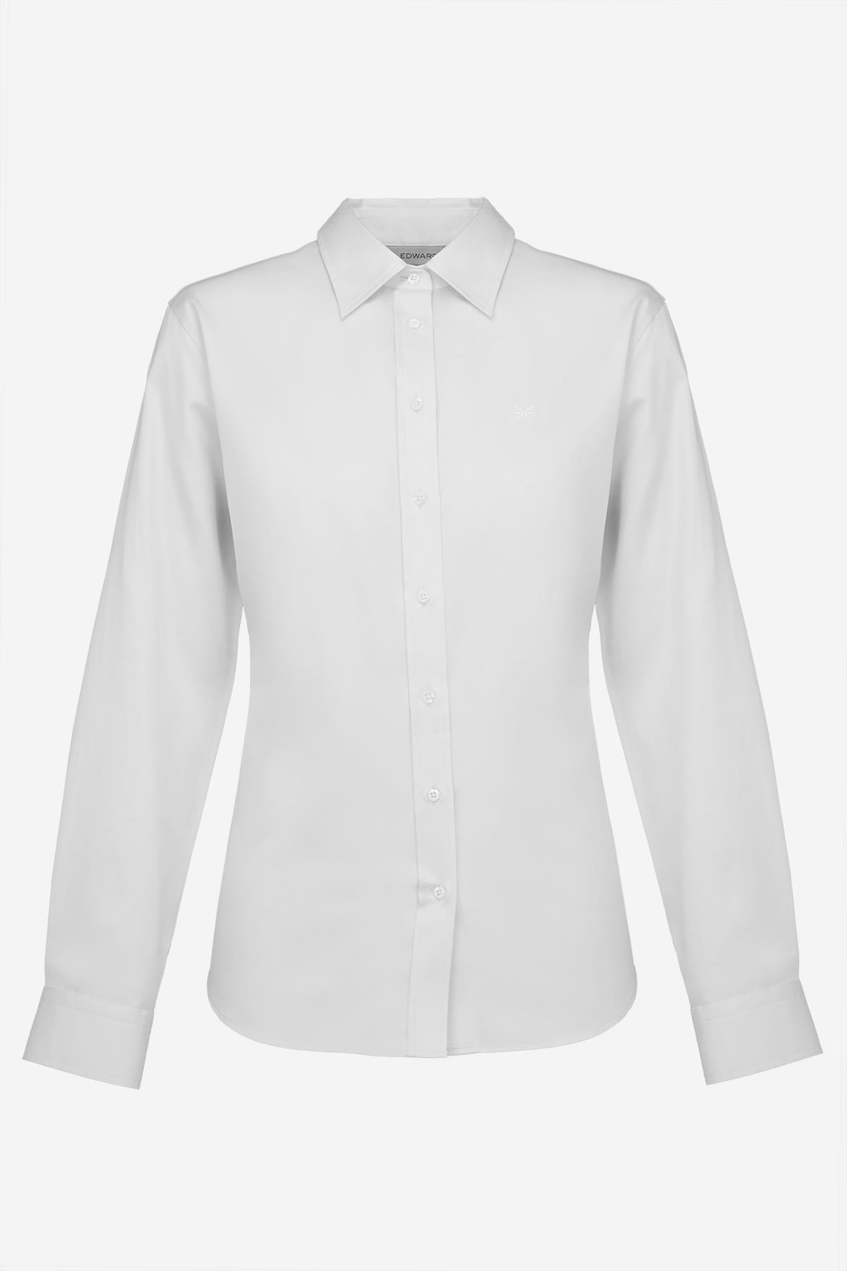  Kadın Beyaz Saten Gömlek