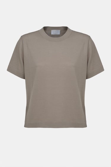  Kadın Bej Yün Kısa Kollu Kazak