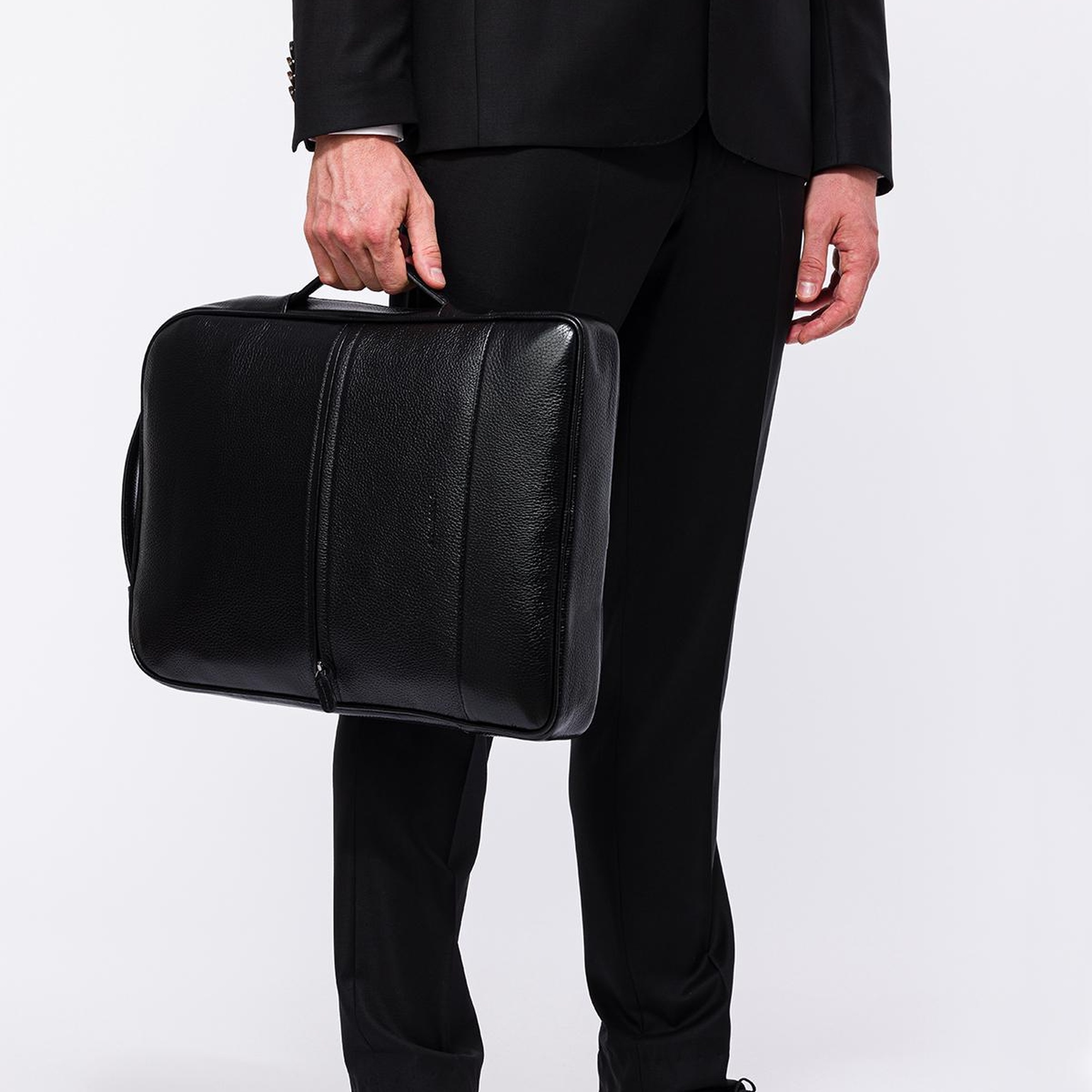 Erkek Siyah Deri Sırt Çantası