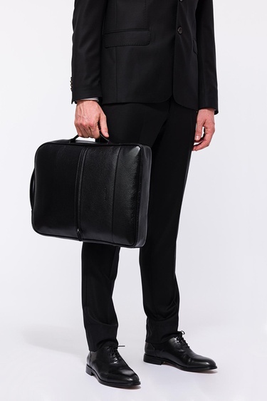  Erkek Siyah Deri Sırt Çantası