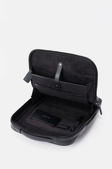  Erkek Siyah Deri Sırt Çantası