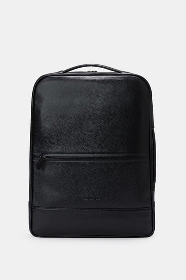  Erkek Siyah Deri Sırt Çantası