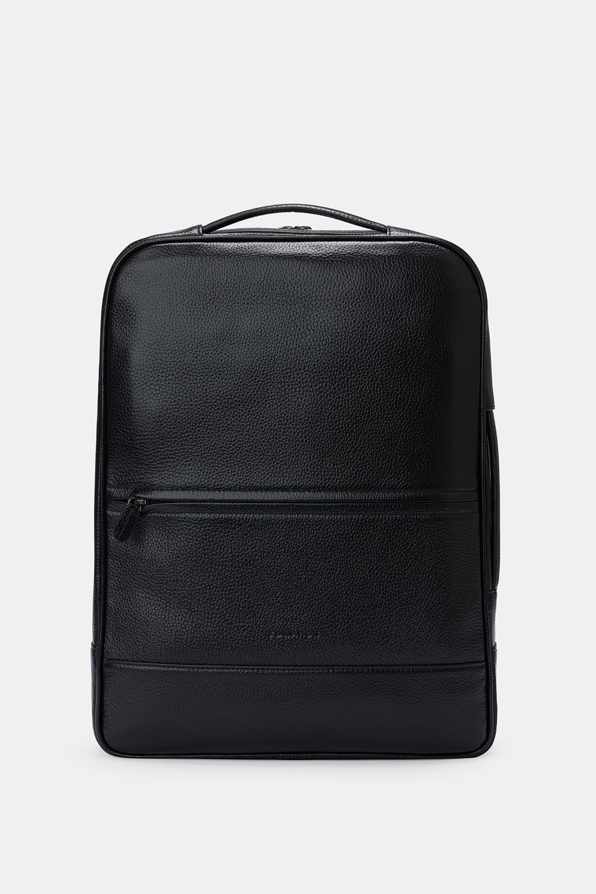  Erkek Siyah Deri Sırt Çantası