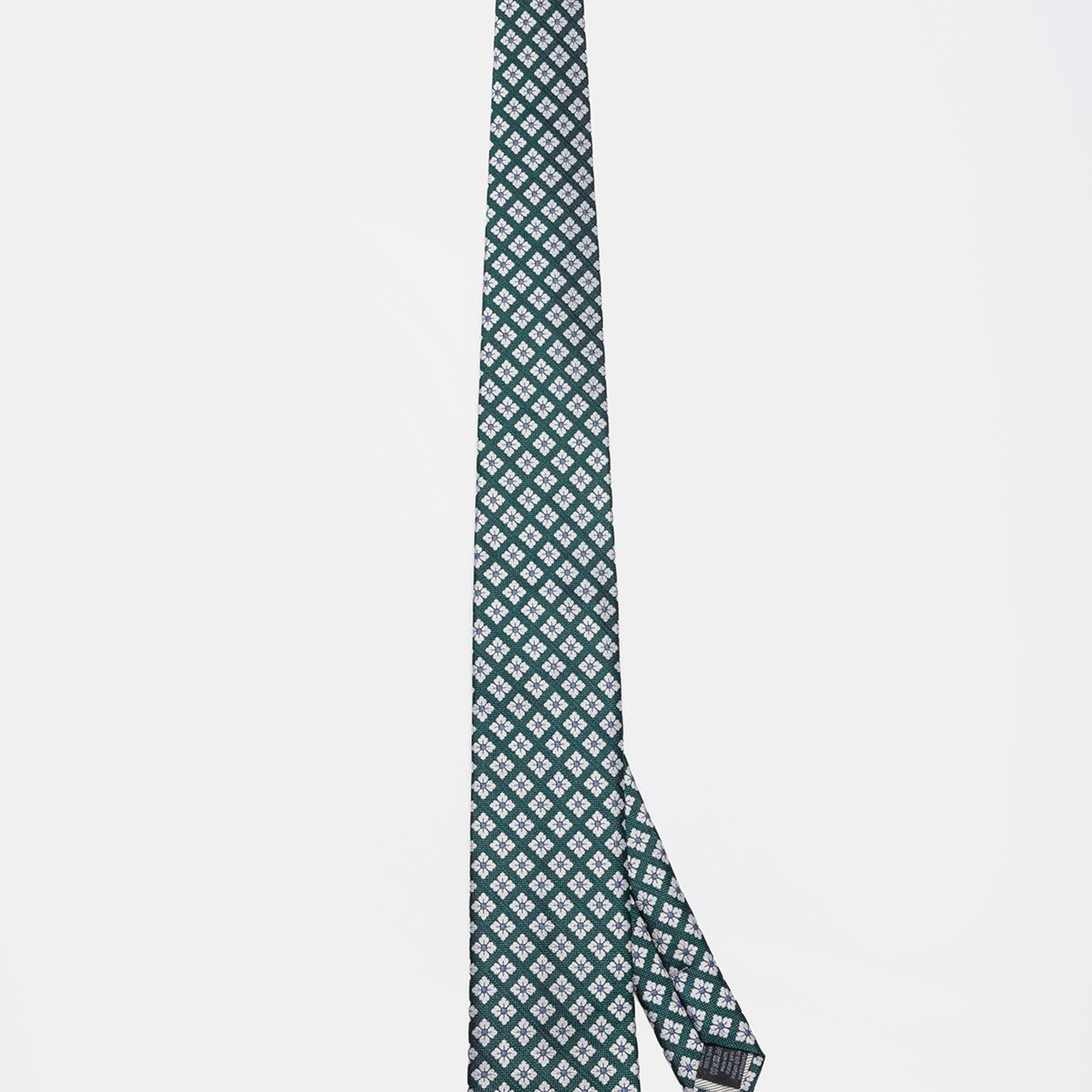 Erkek Yeşil Desenli İpek Kravat