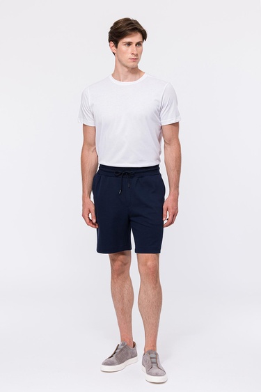  Erkek Lacivert Organik Pamuklu Jersey Şort