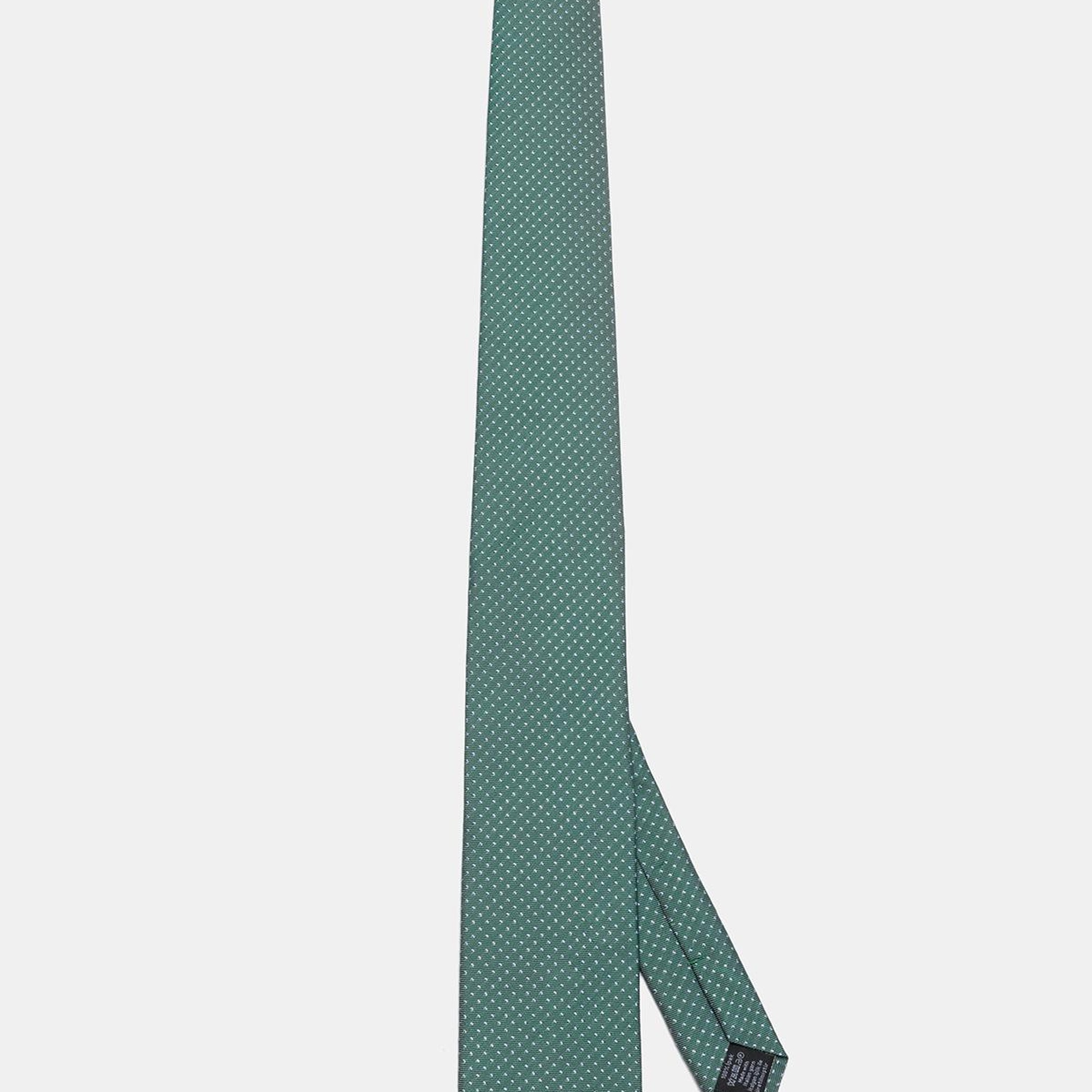 Erkek Yeşil Desenli İpek Kravat