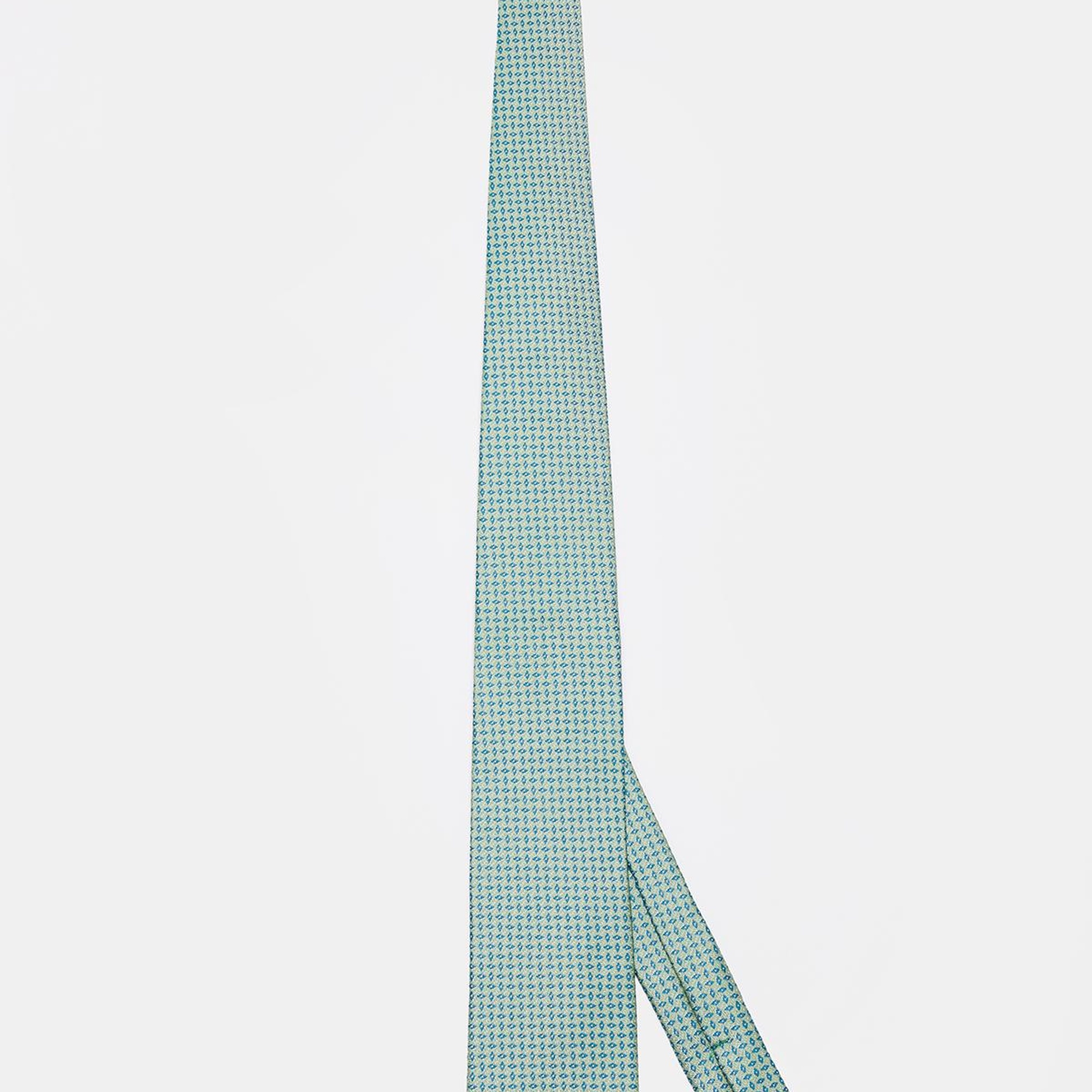Erkek Açık Yeşil Desenli İpek Kravat