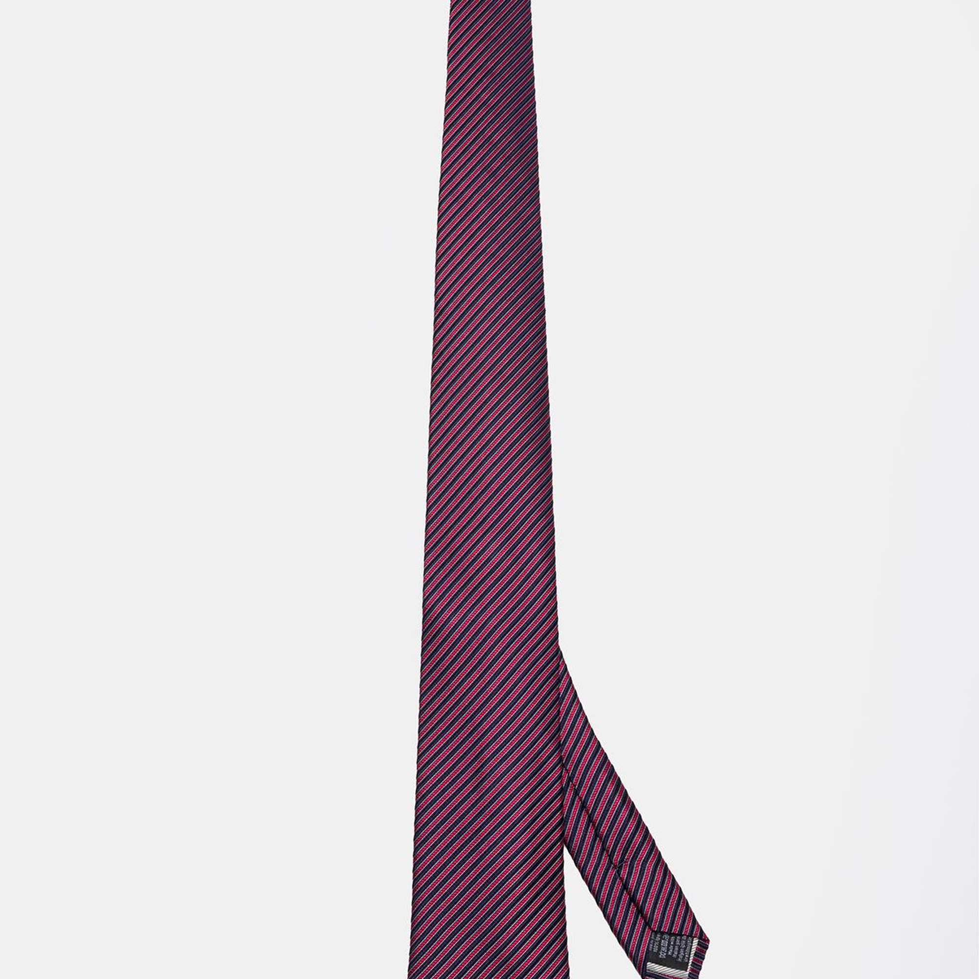 Erkek Kırmızı Çizgili İpek Kravat
