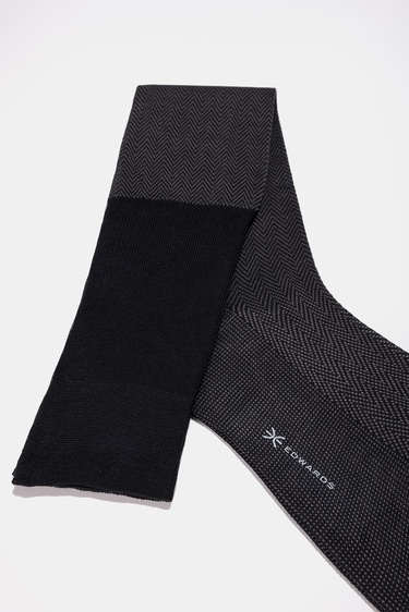  Erkek Koyu Gri Pamuk Uzun Çorap