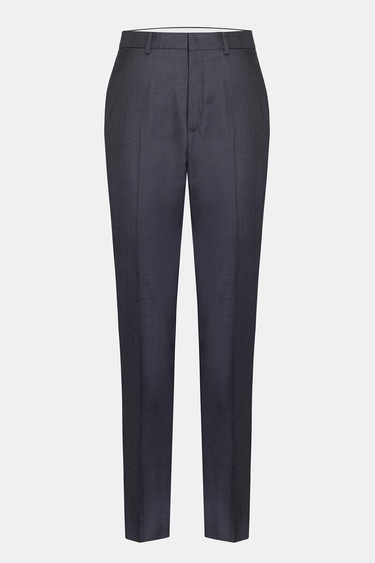  Erkek Koyu Gri Saf Yün Delfino Klasik Pantolon