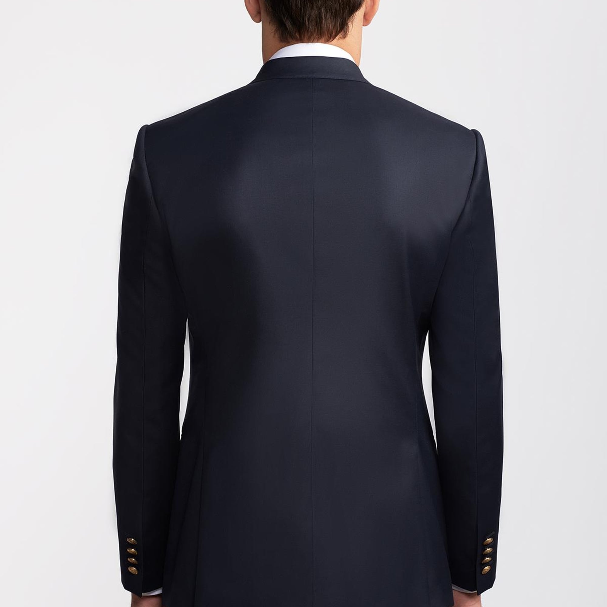 Erkek Lacivert Kruvaze Yün Delfino Blazer Ceket