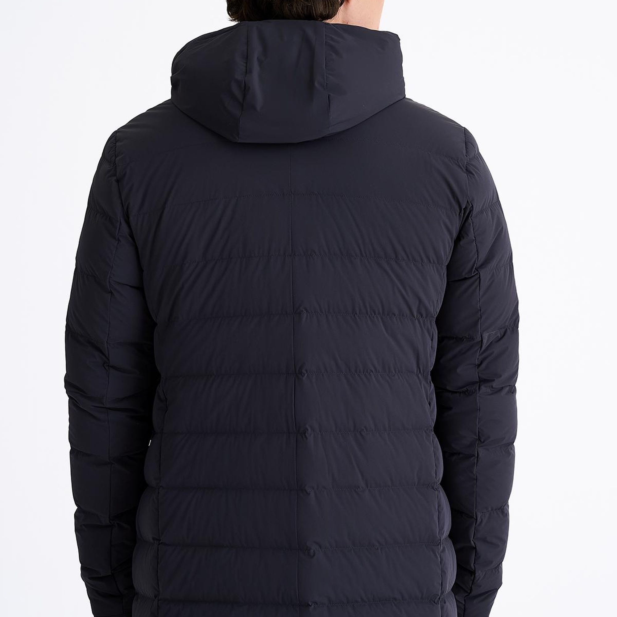 Erkek Lacivert Kapüşonlu Şişme Kaban