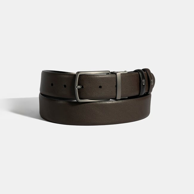  Erkek Siyah / Kahve Çift Taraflı Deri Kemer