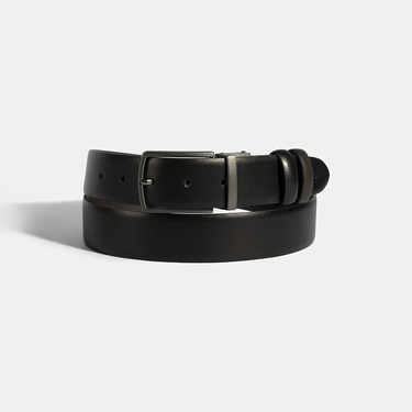  Erkek Siyah / Kahve Çift Taraflı Deri Kemer