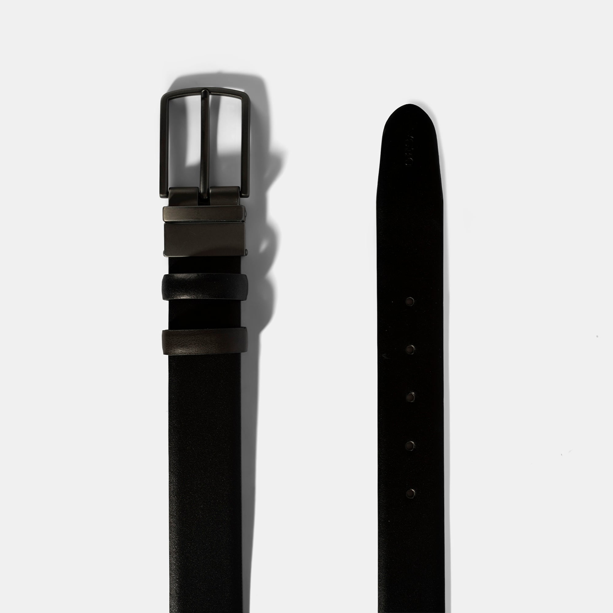 Erkek Siyah / Kahve Çift Taraflı Deri Kemer