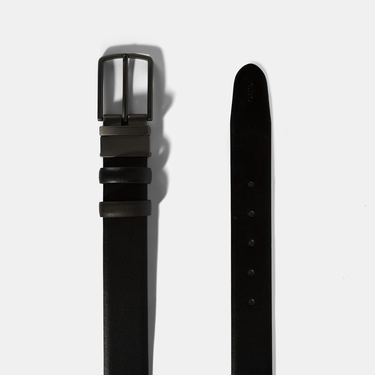  Erkek Siyah / Kahve Çift Taraflı Deri Kemer