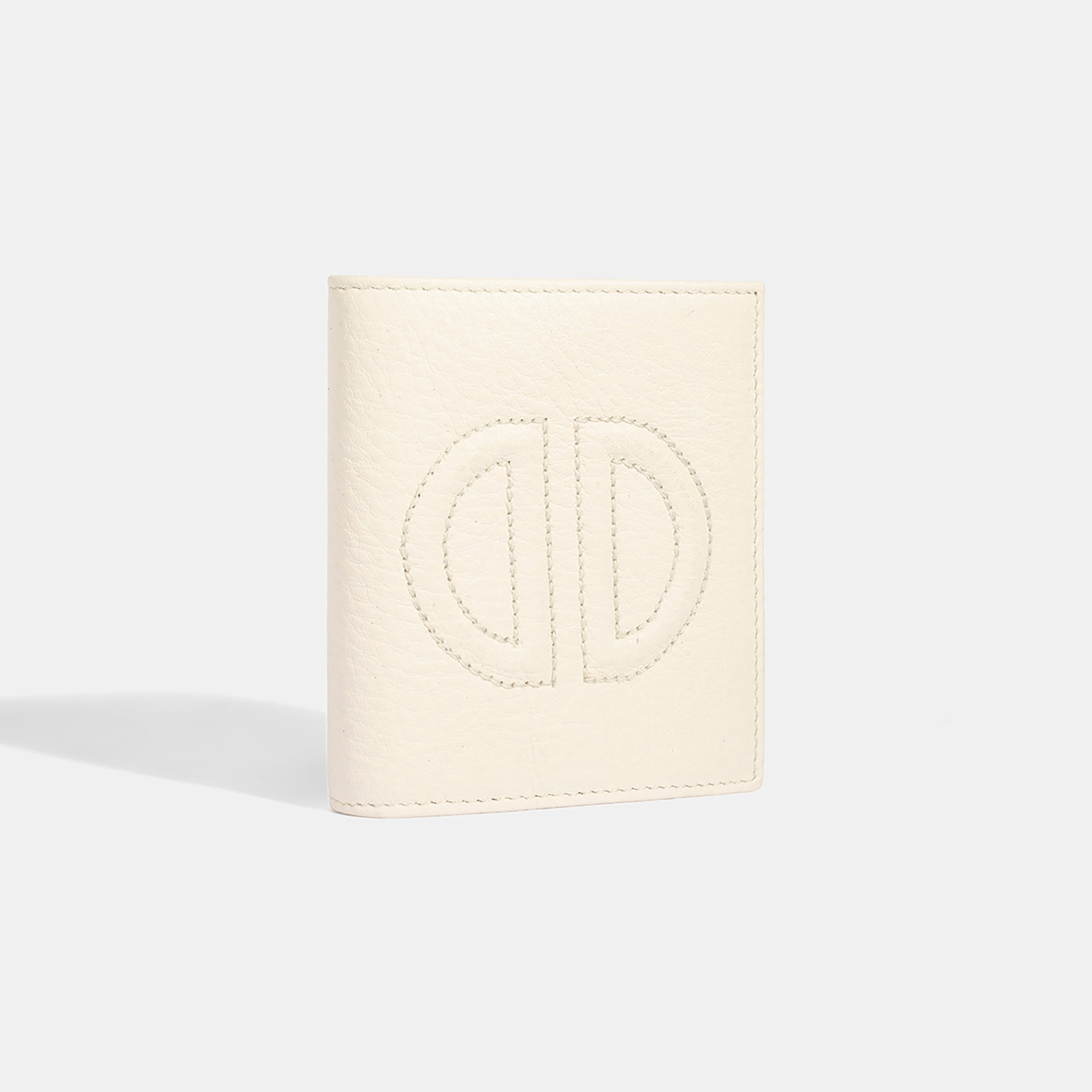 Kadın Beyaz D Logolu Deri Cüzdan