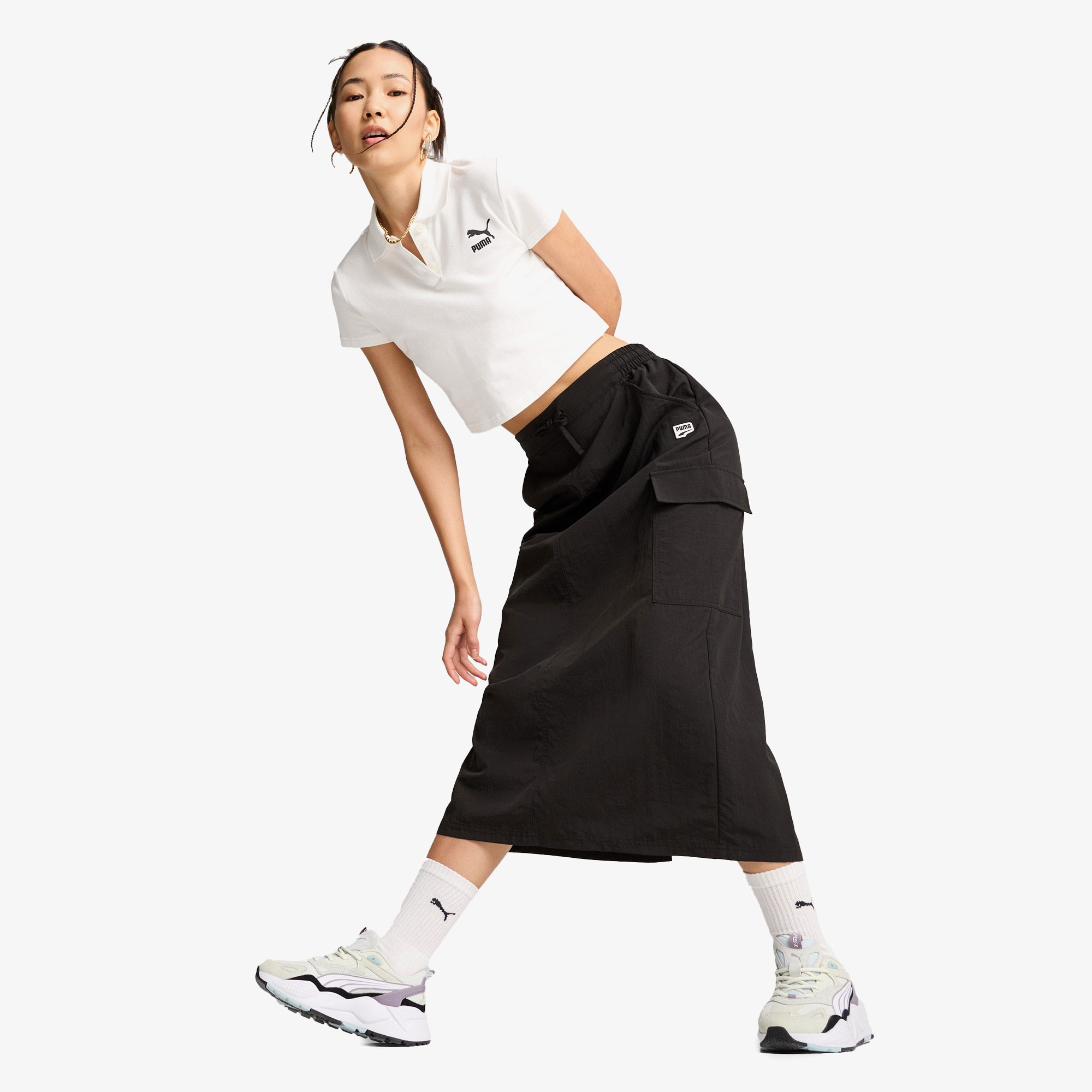 Puma Downtown Cargo Midi Kadın Siyah Etek