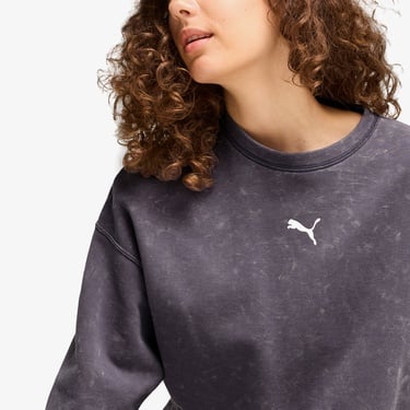  Puma Dare To Relaxed Washed Crew Kadın Gri Sweatshirt