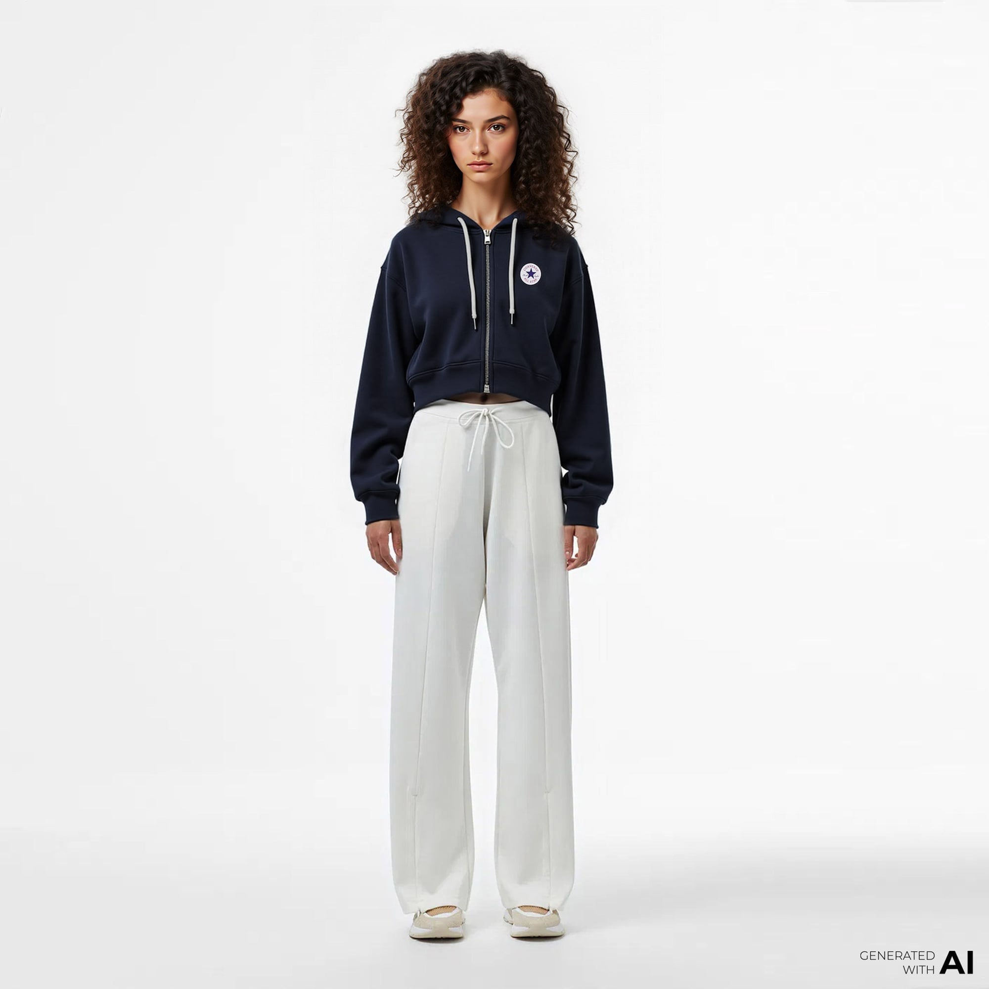 Converse Kadın Fermuarlı Siyah Eşofman Üstü