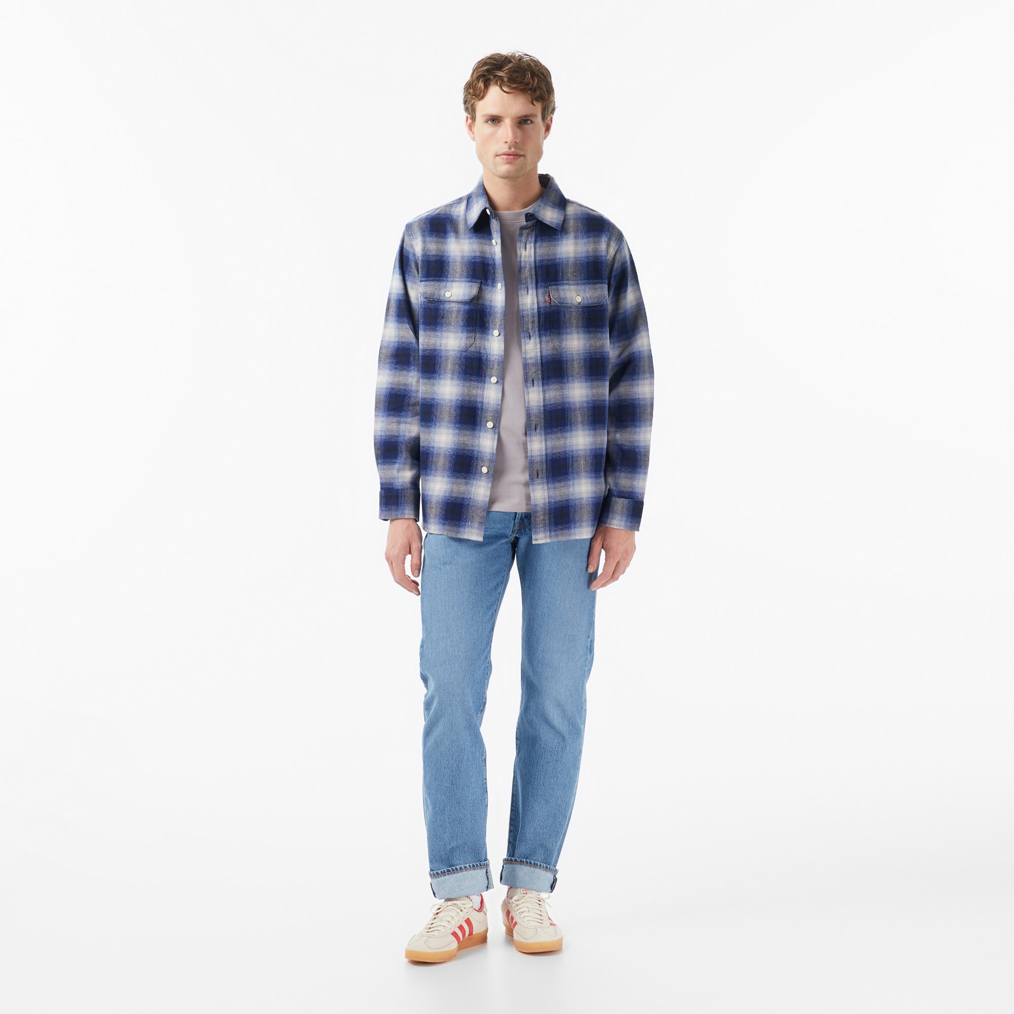 Levi's Classic Worker Jericho Plaid Depths Erkek Mavi Gömlek