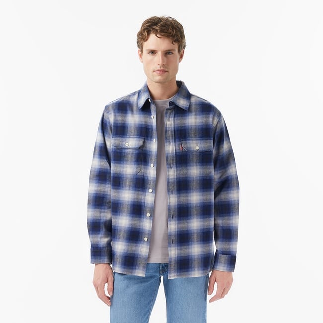  Levi's Classic Worker Jericho Plaid Depths Erkek Mavi Gömlek