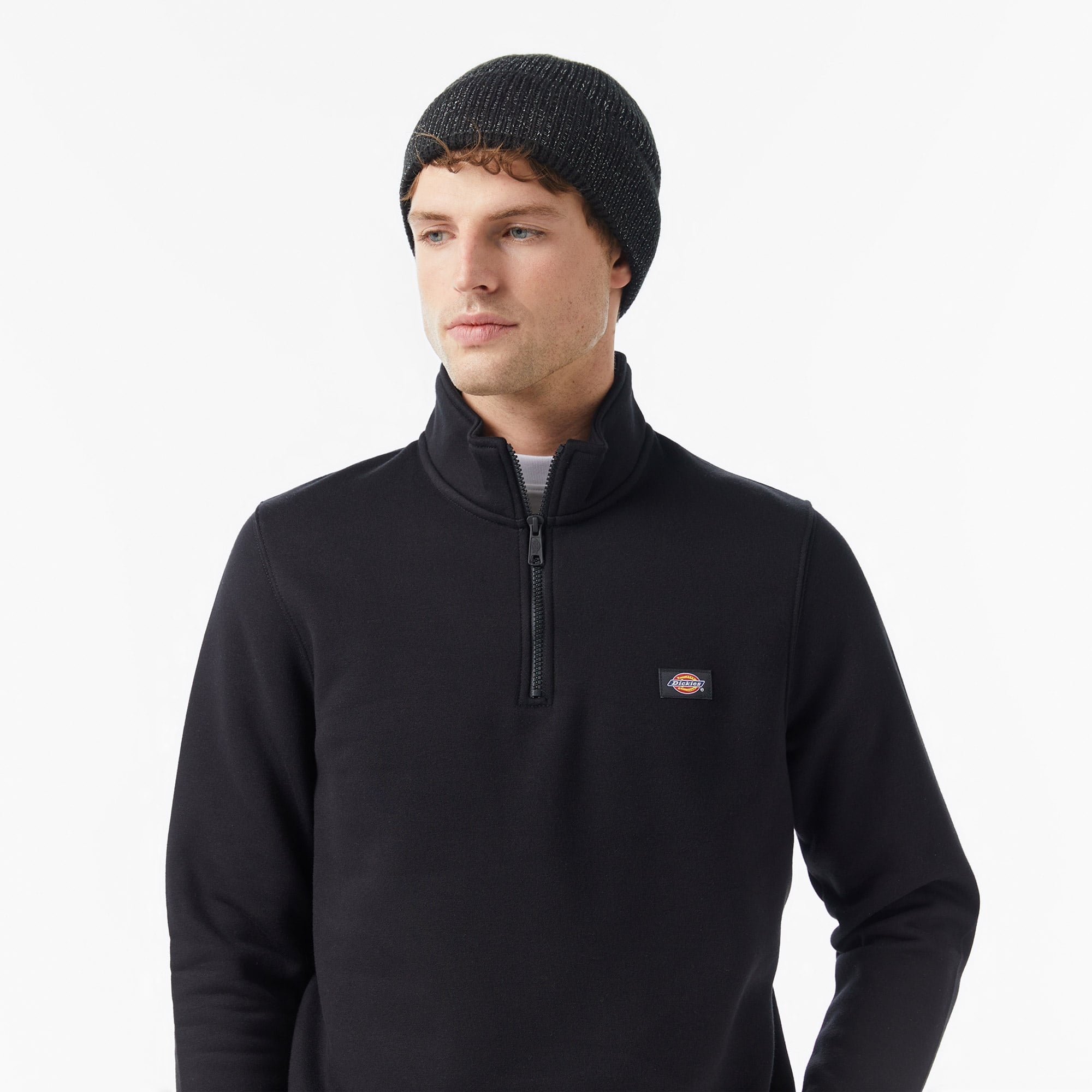 Dickies Oakport Yarim Fermuarli Erkek Siyah Sweatshirt