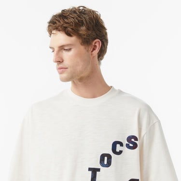  Scotch&Soda Loose Fit Applique Erkek Bej T-Shirt