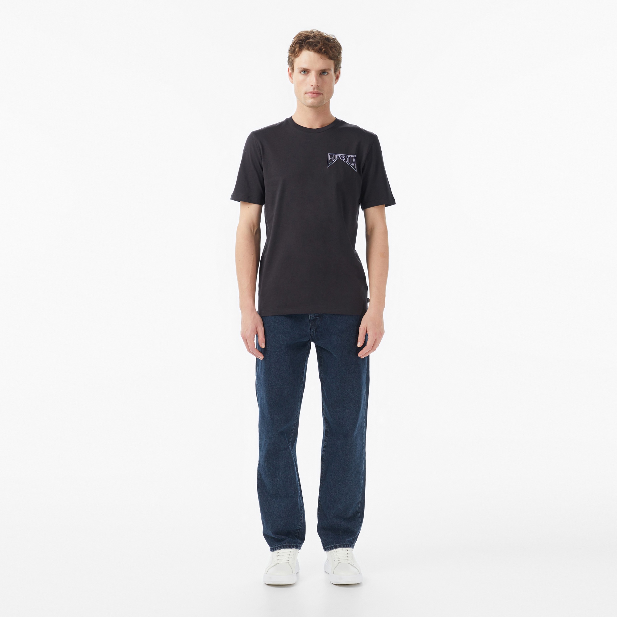 Scotch&Soda Regular Fit Left Chest Logo Erkek Gri T-Shirt