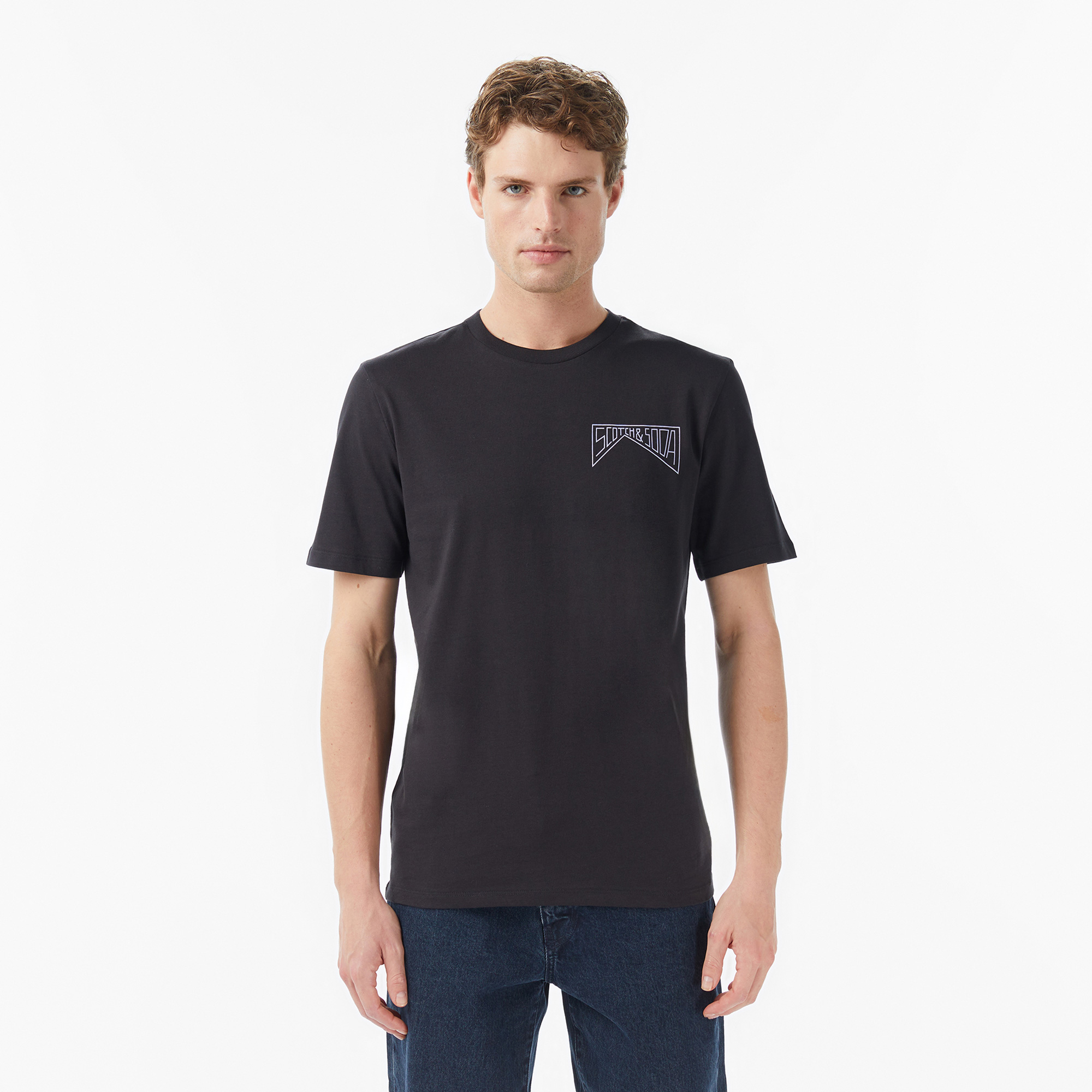  Scotch&Soda Regular Fit Left Chest Logo Erkek Gri T-Shirt