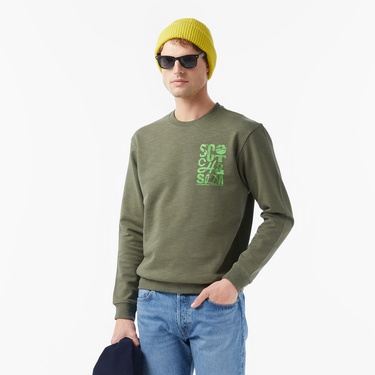  Scotch&Soda Left Chest Logo Erkek Yeşil Sweatshirt