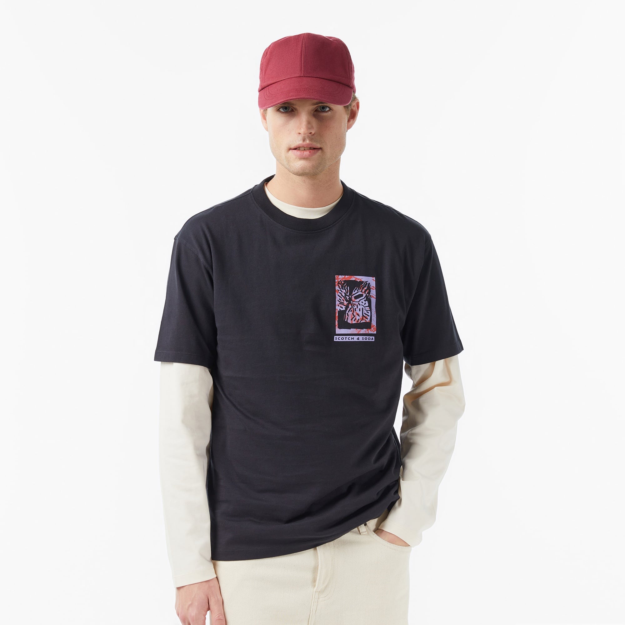 Scotch&Soda Relaxed Fit Front Back Erkek Gri Gömlek