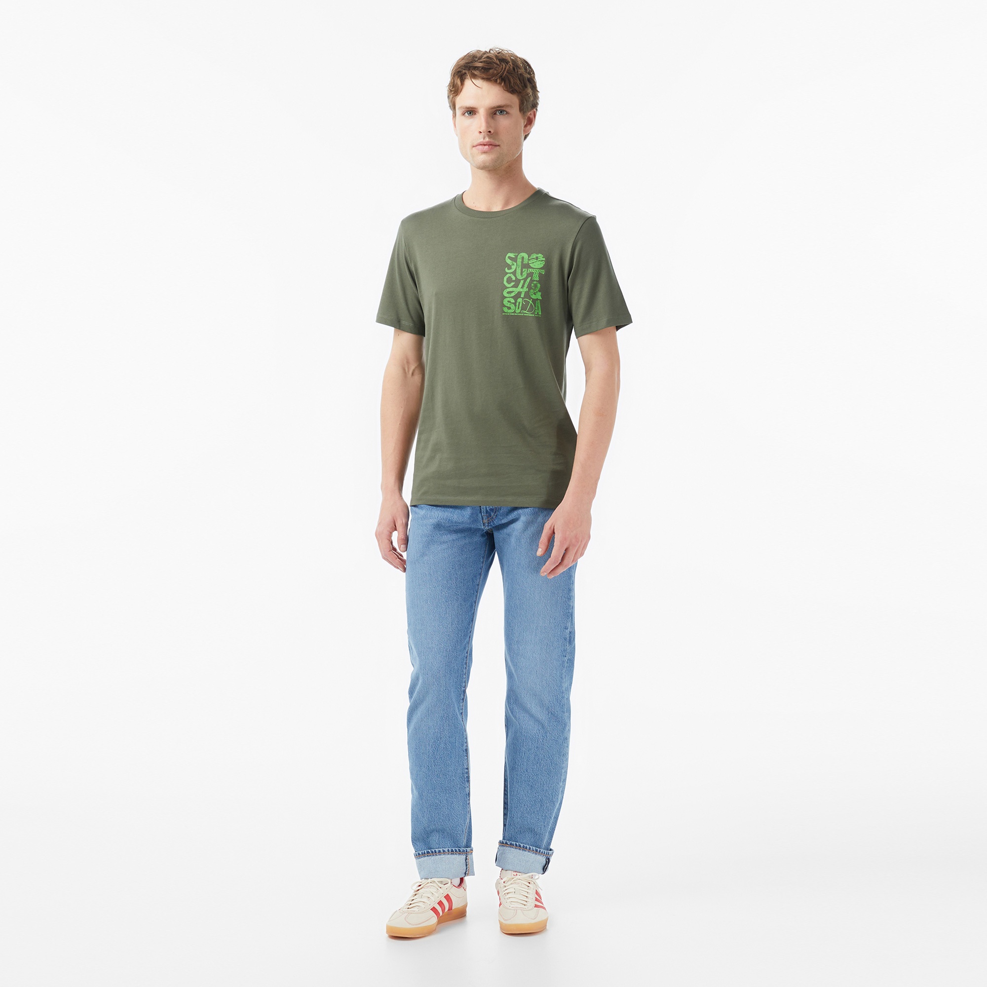 Scotch&Soda Regular Fit Left Chest Logo Erkek Yeşil T-Shirt