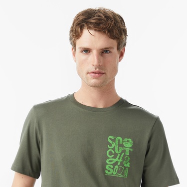  Scotch&Soda Regular Fit Left Chest Logo Erkek Yeşil T-Shirt